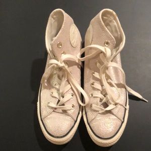 Converse metallic/snakeskin high tops